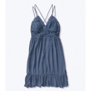 NEW VS PINK blue crochet dress